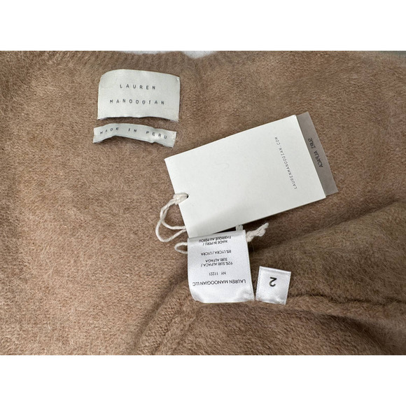 Lauren Manoogian Pleat Skirt Camel Sz 2 Medium Pleated Drop Waist Wool Alpaca BN - Picture 14 of 16